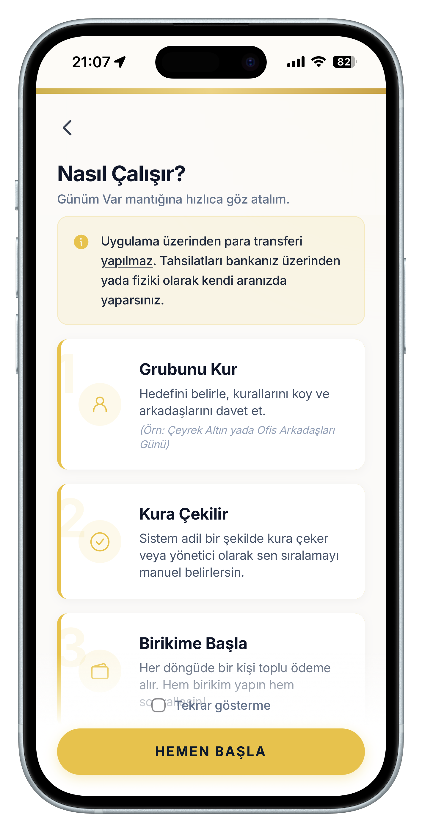 Nasıl Çalışır — Onboarding
