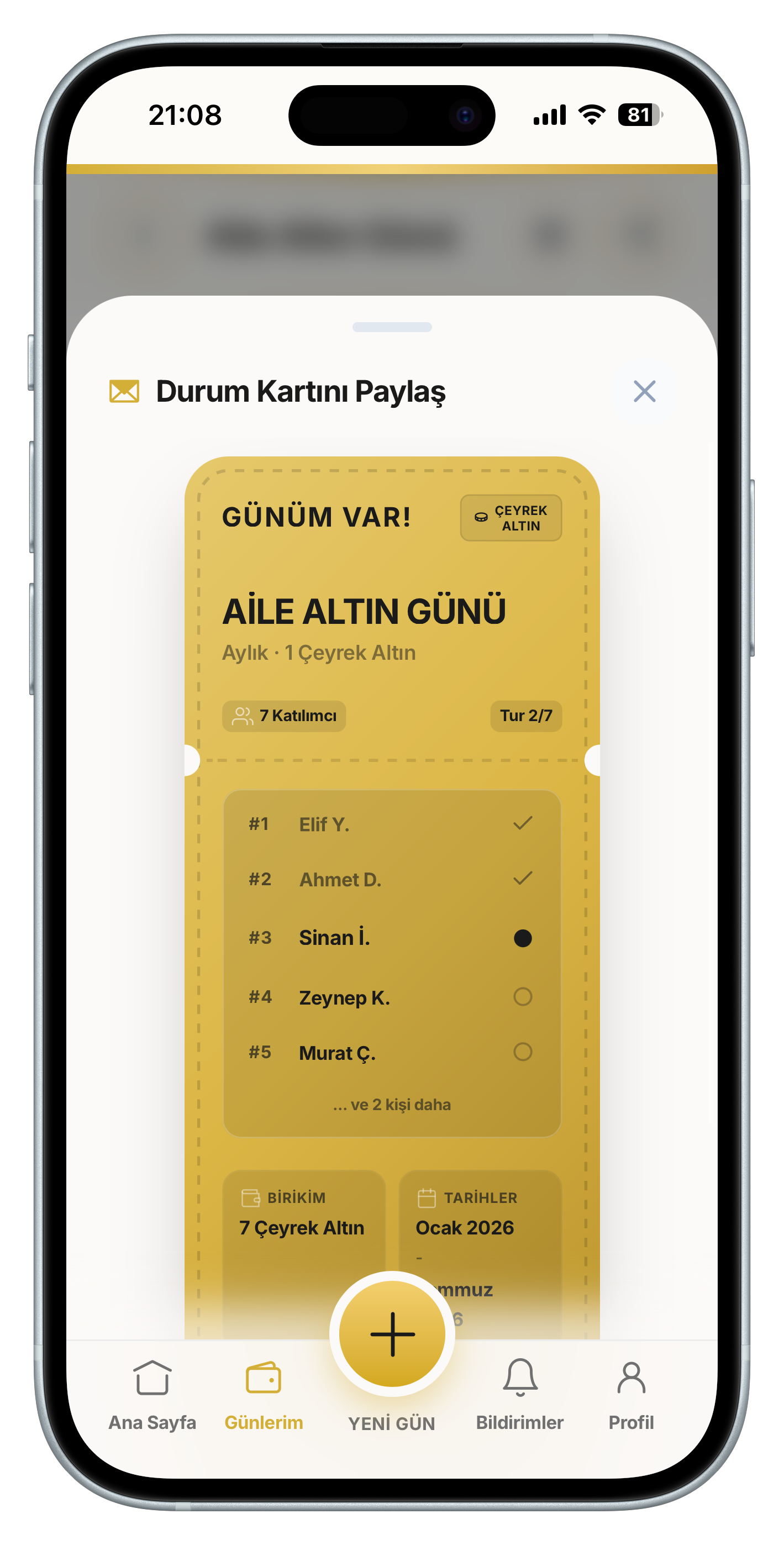 Durum Kartını Paylaş